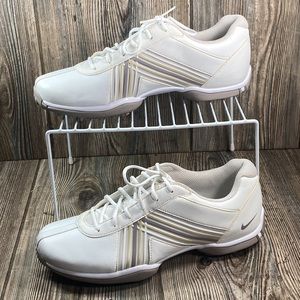 Nike Women's Size 9 White, Off White, Purple, and Gold Golf Shoes